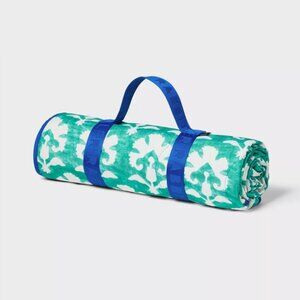 NWT Stamped Floral Picnic Blanket Teal - Roller Rabbit x Target